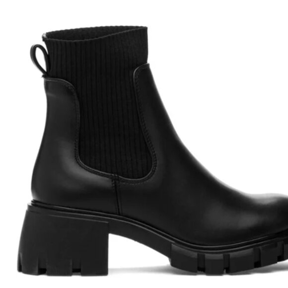 Steve Madden Hayle Ankle Boot Black Size 8 Chunky Goth Grunge Chic - Picture 3 of 9